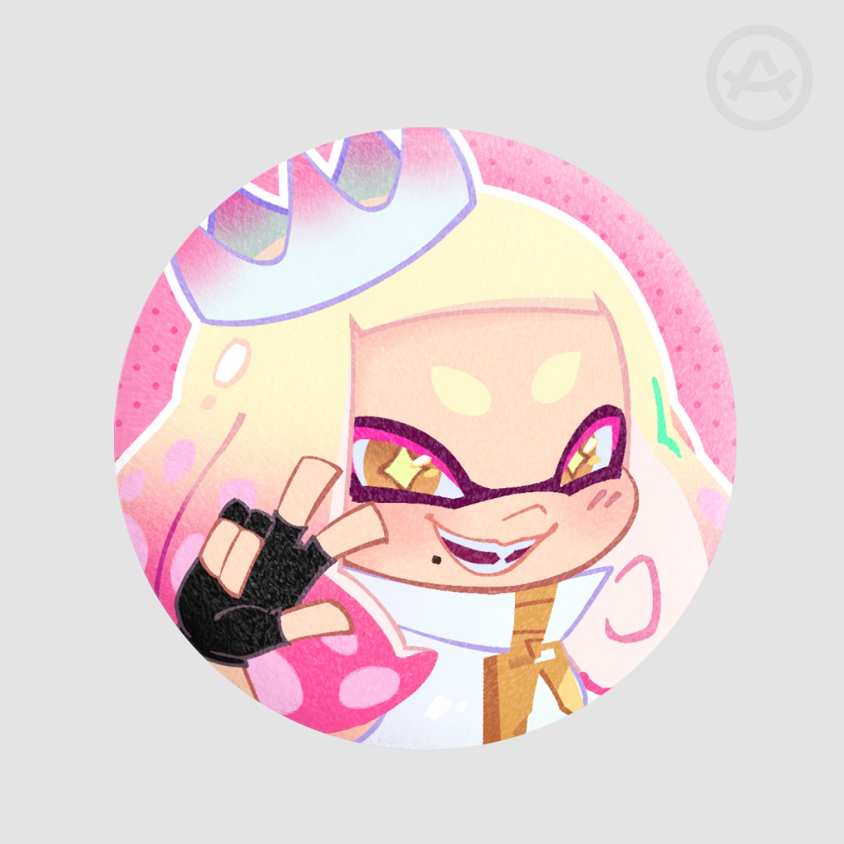 Pearl Splatoon Plush Badge