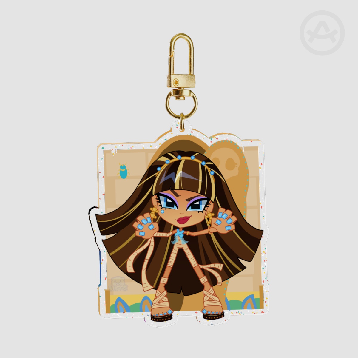 ☆ Cleo De Nile Mummy Glitter Acrylic Keychain ~