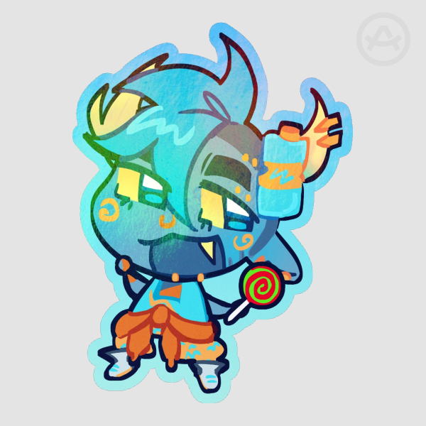 Trickster Mallek Colored Edge Die Cut Sticker