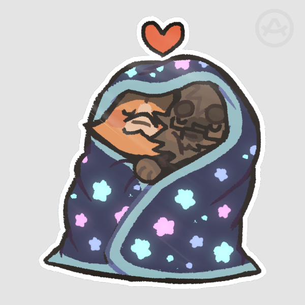 miles + post cuddle sticker
