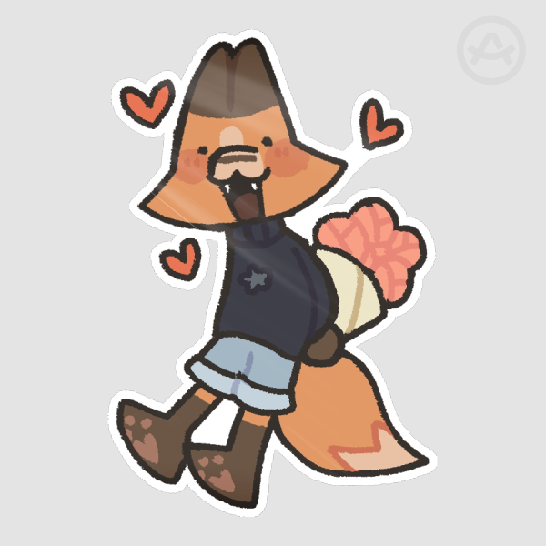 miles with flowers sticker