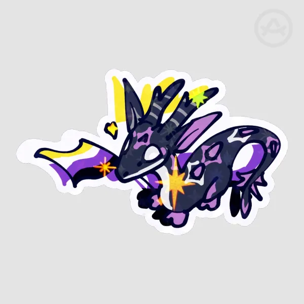 Nonbinary Dragon Sticker