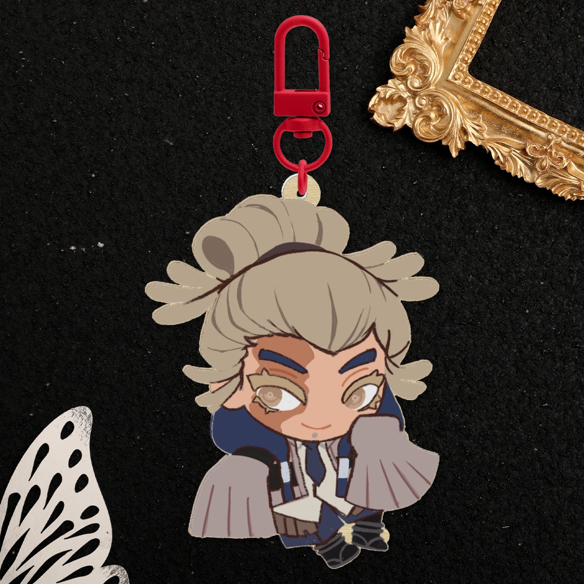 Tamsy Mock Rubber Wooden Keychain