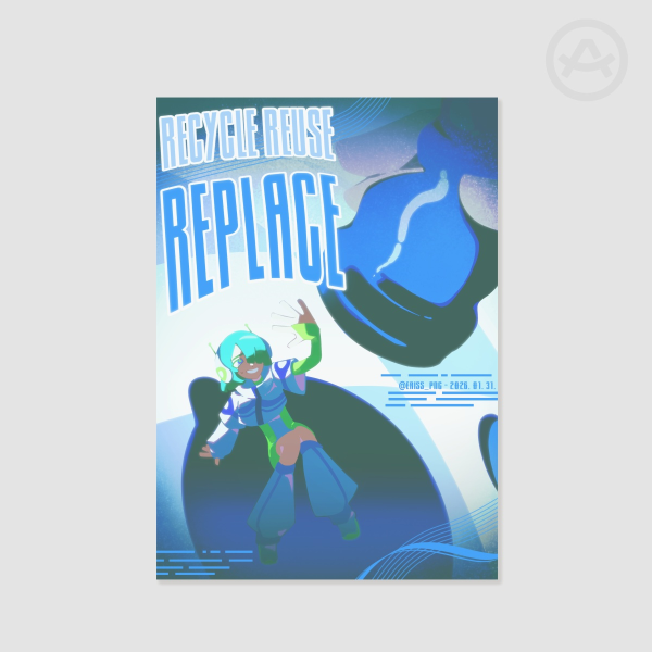 "Recycle Reuse Replace" print