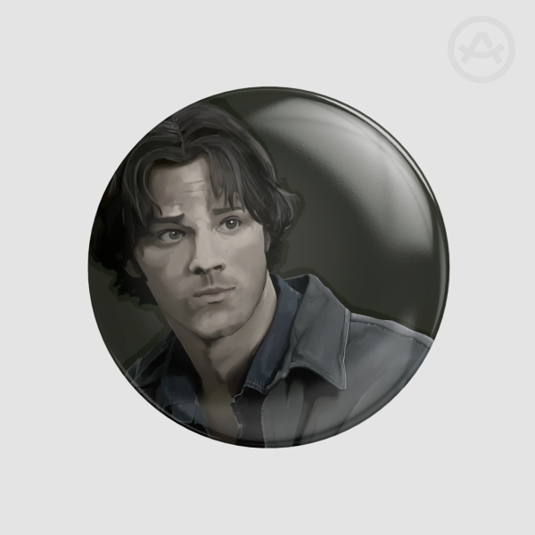 Sam Winchester glossy button