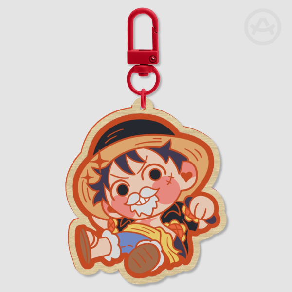 Wood Keychain - Monkey D Luffy Dressrosa - One Piece Anime