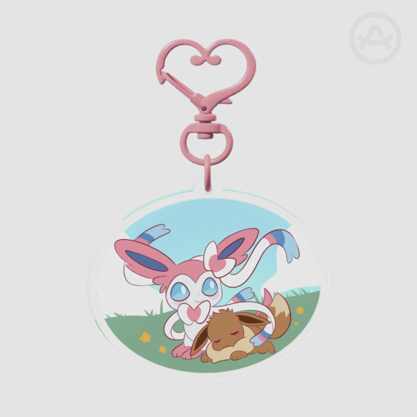 sylveon and eevee Clear Acrylic Keychains