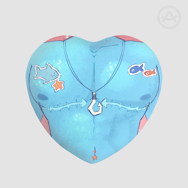 Sardean's chest [OC] - Heart Shape Plush Badge