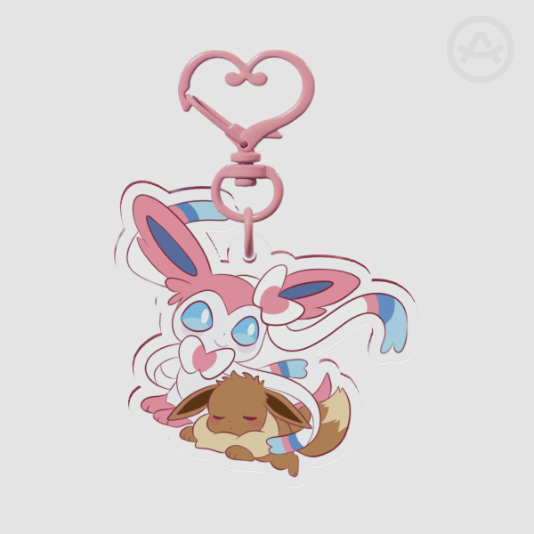 Sylveon and Eevee Clear Acrylic Keychain