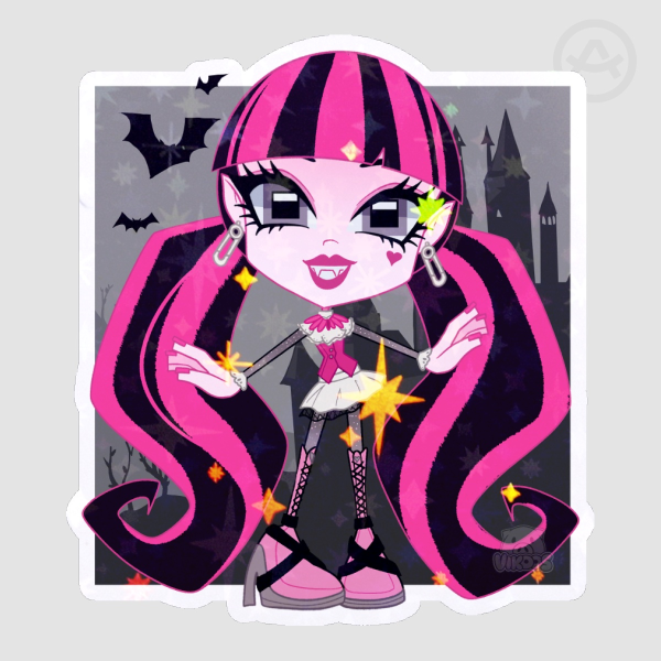 ☆ Draculaura Vampire Castle Sticker With Stars Effect ~