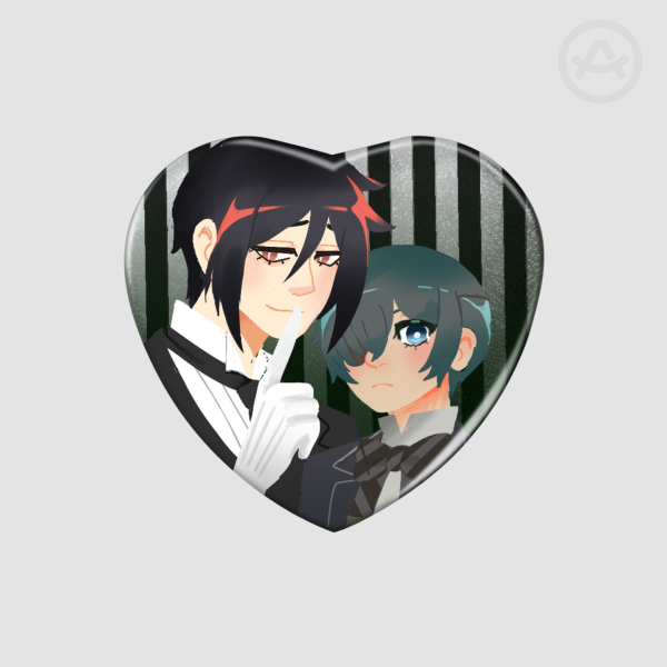 Black Butler Holographic Heart Badge