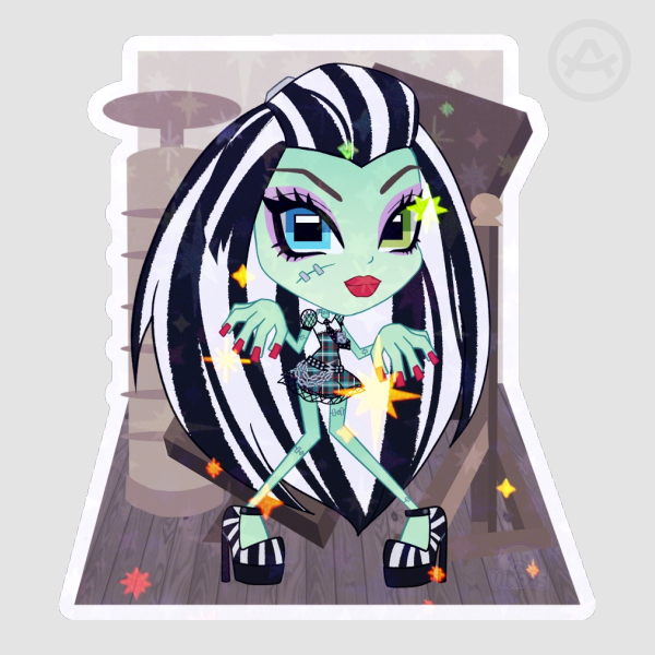 ☆ Frankie Stein Lab Sticker With Stars Effect ~