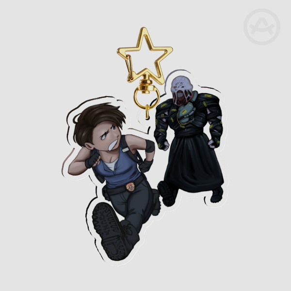 Jill Valentine and Nemesis Keychain