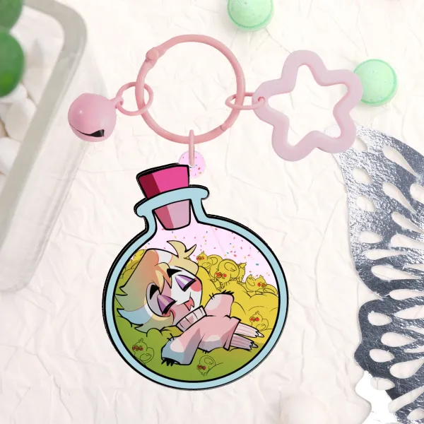 [BOTTLE KEYCHAIN] Pink Ducks!!!