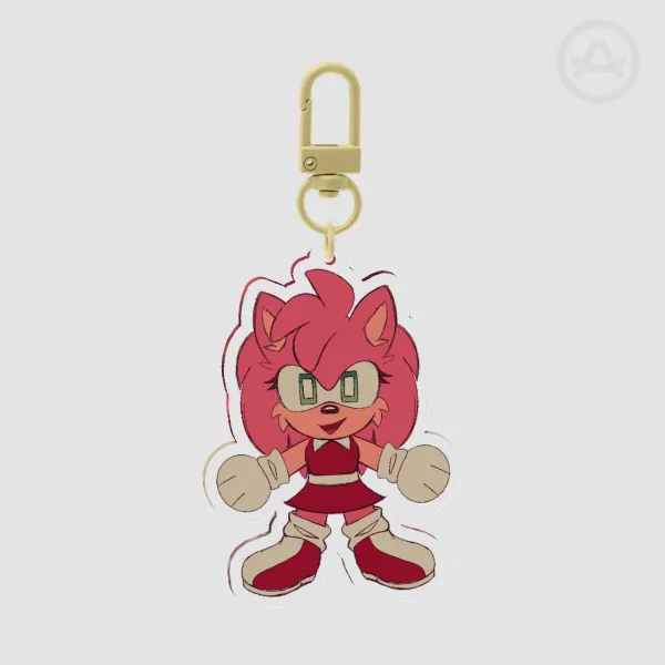 Double sided! Amy Rose Clear Acrylic Keychains
