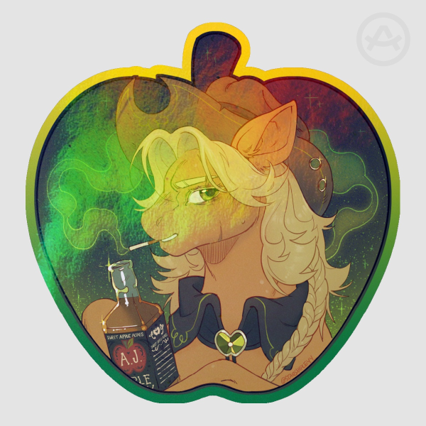 Evil AJ MLP AU Colored Edge Die Cut Stickers