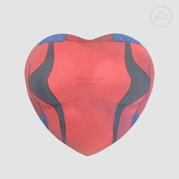 Mii Brawler's chest - Heart Shape Plush Badge