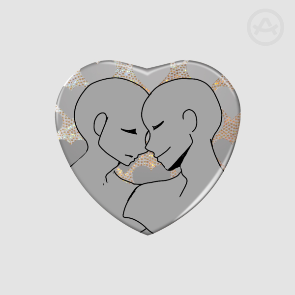 YCH Couple Heart Button (With Pattern or Texture Background