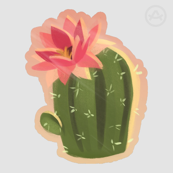 Short cactus flower |  Glossy Sticker