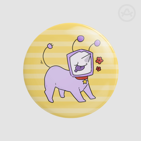 Puppy Tenna Button Pin