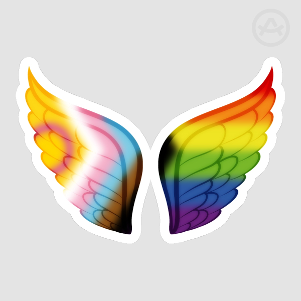 intersex inclusive progress wings pride sticker