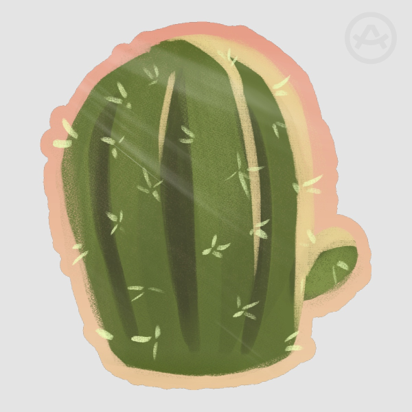 Short cactus | Glossy Sticker