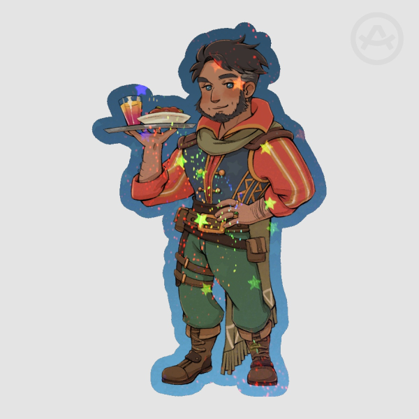 Owen Holo Stars Colored Edge Sticker