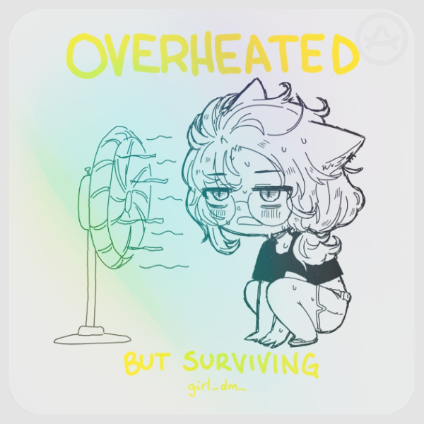 Overheated Rainbow Holo Clear PET Vinyl Die Cut Stickers