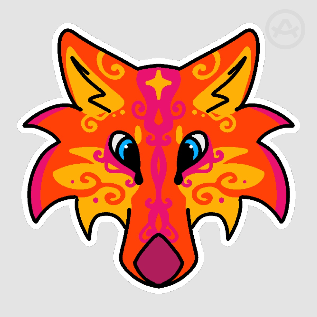 Sunset wolf stickers