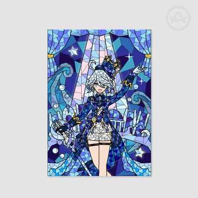 Furina Stained Glass A4 Poster Printing