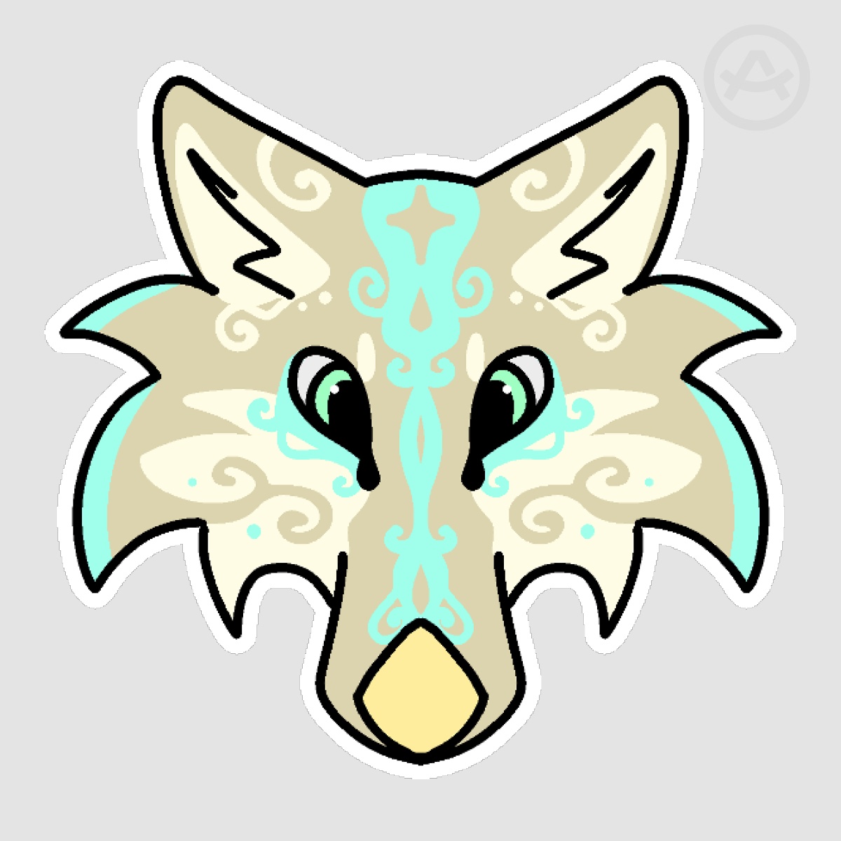 Seashell wolf stickers