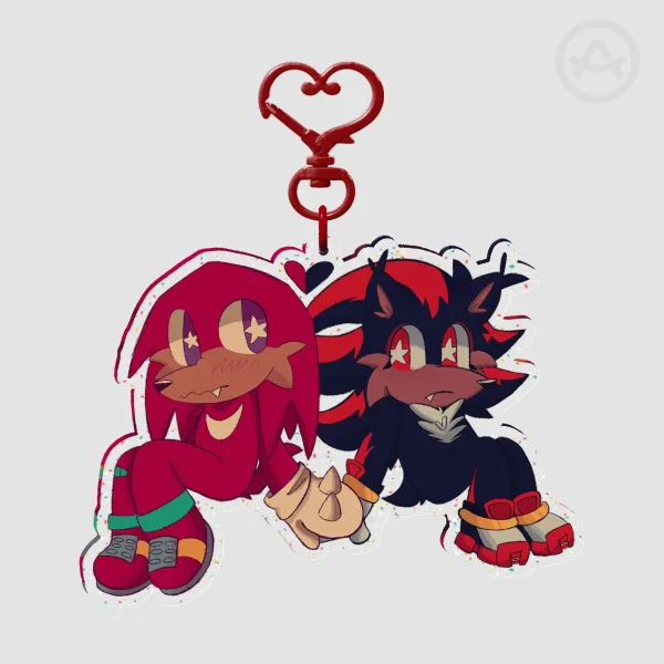 Scribble style Knuxadow Glitter Acrylic Keychains