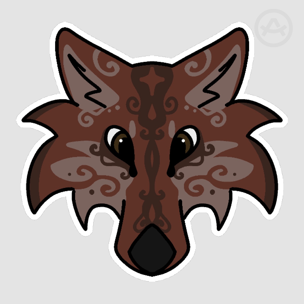 Clay wolf stickers