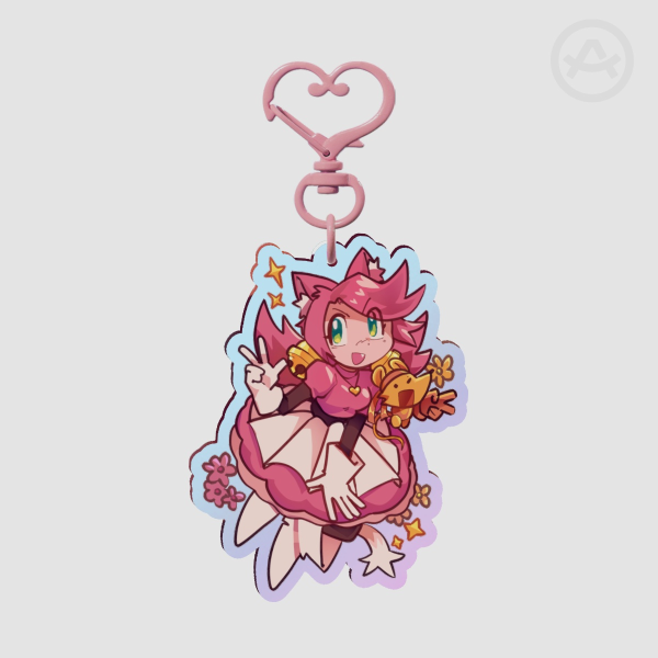 "pink&orange" Rainbow Acrylic Keychain
