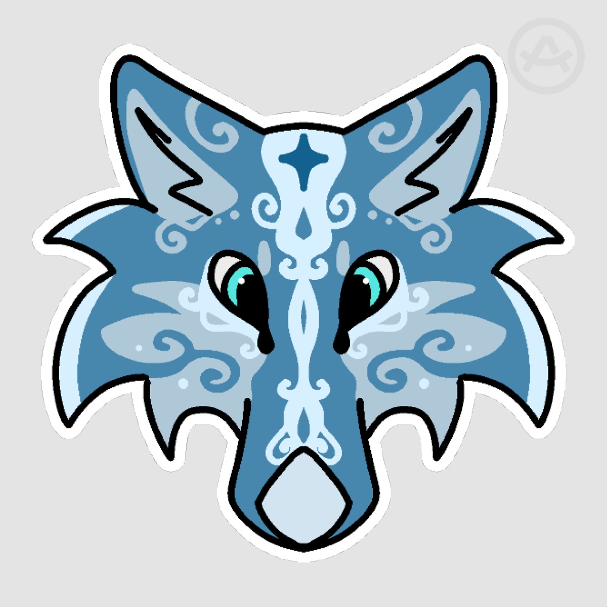 Seafoam wolf stickers