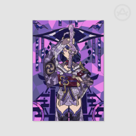 Raiden Shogun Stained Glass A4 Poster Printing