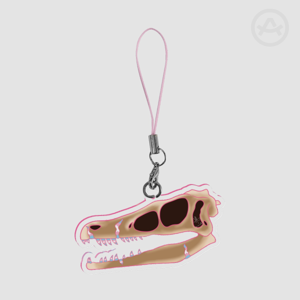 Velociraptor Trans (Pink Outline) Keychain