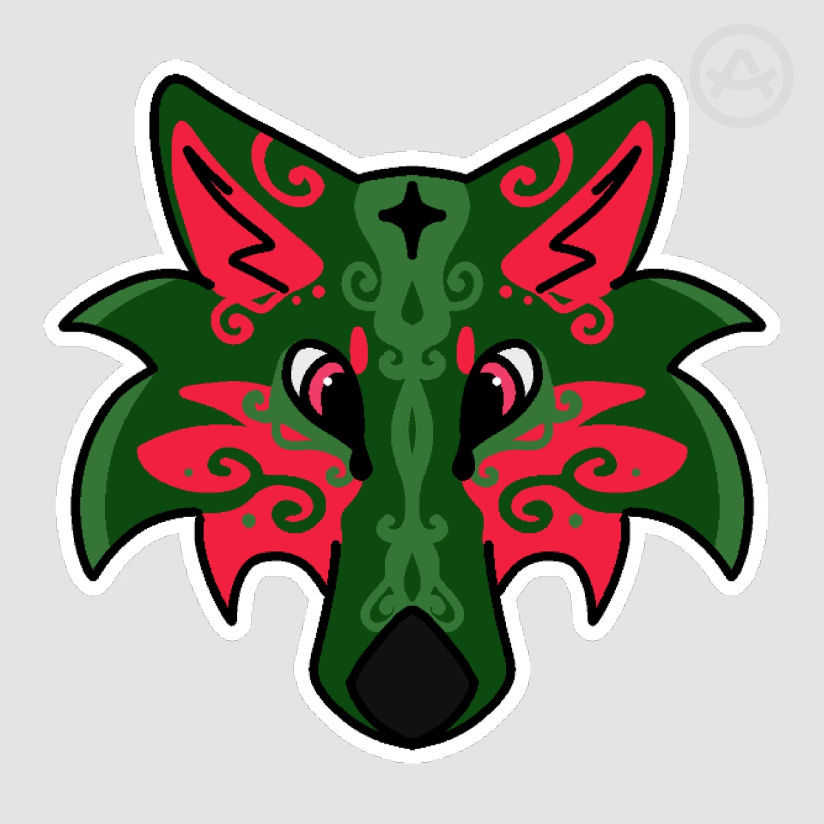 Watermelon wolf stickers