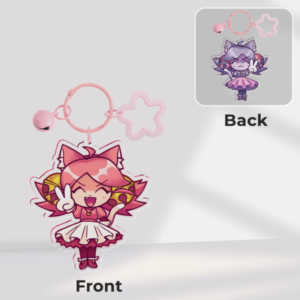 ( DELTARUNE CH. 5 ) Mew Mew & Pink Double Sided Keychain