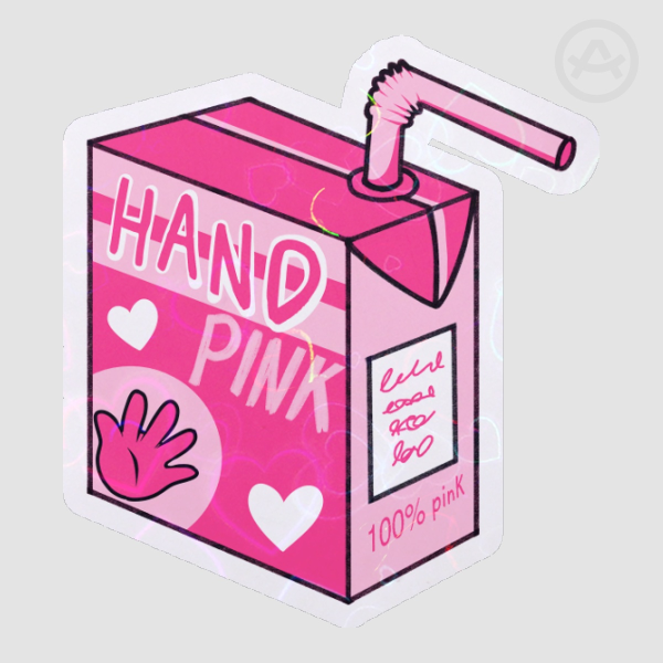 Sticker Hand pink wabing