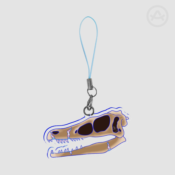 Velociraptor Trans (Blue Outline) Keychain