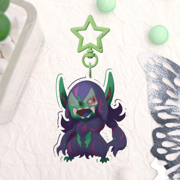 POKEMON | Grimmsnarl Glitter Double-Sided Acrylic Charm Clear