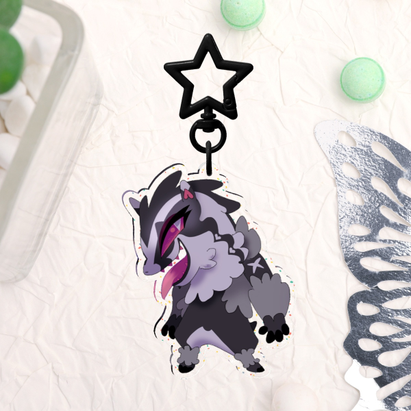 POKEMON | ZIGZAGOON Obstagoon Glitter Double-Sided Acrylic Charm Clear