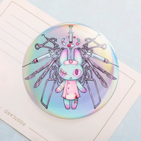 Scalpel Saint Rabbit Holographic Badge