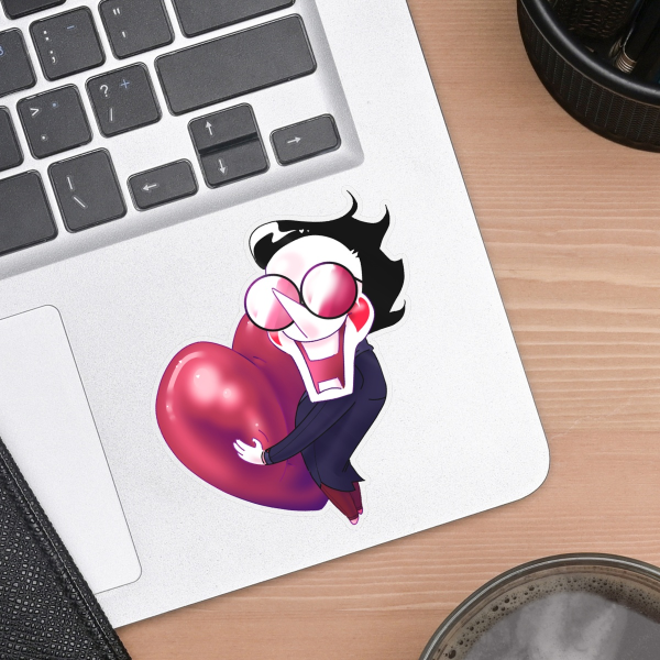DELTARUNE Spamton Vinyl Weatherproof Sticker Clear Back