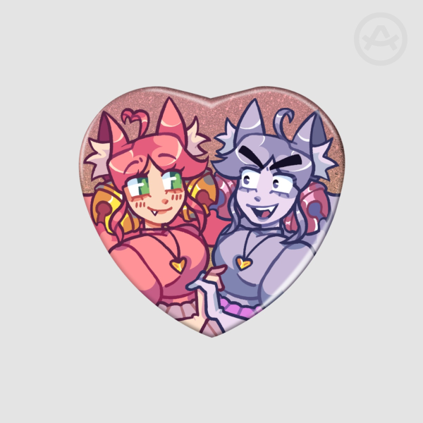 Pink Heart Shape Holographic Badge