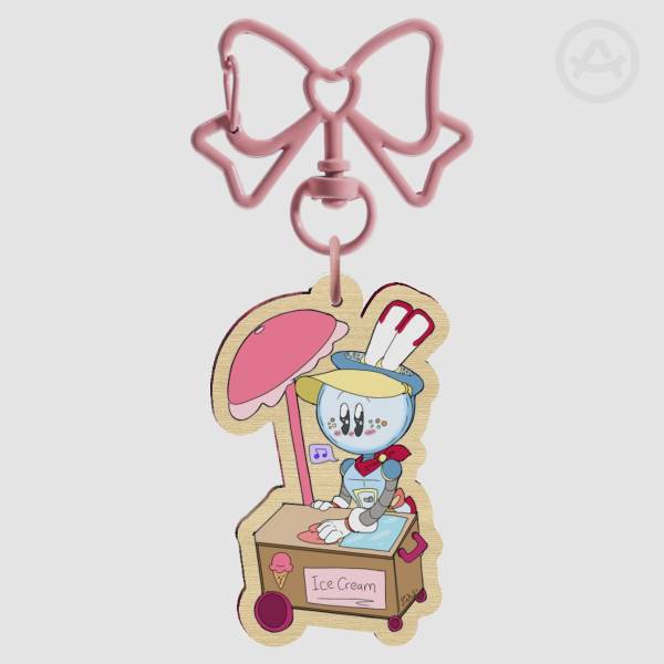 Dipper's Icecream Cart Mini Wood Keychain