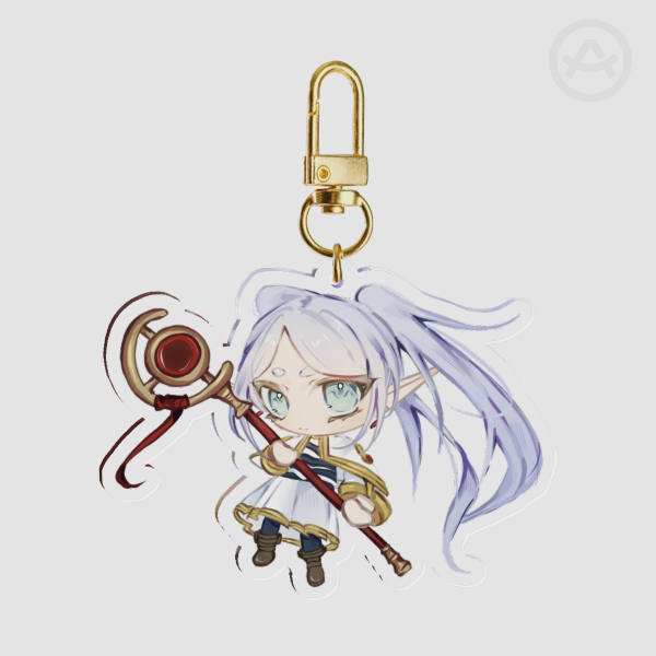 Chibi Frieren Clear Acrylic Keychain • Frieren: Beyond Journey's End