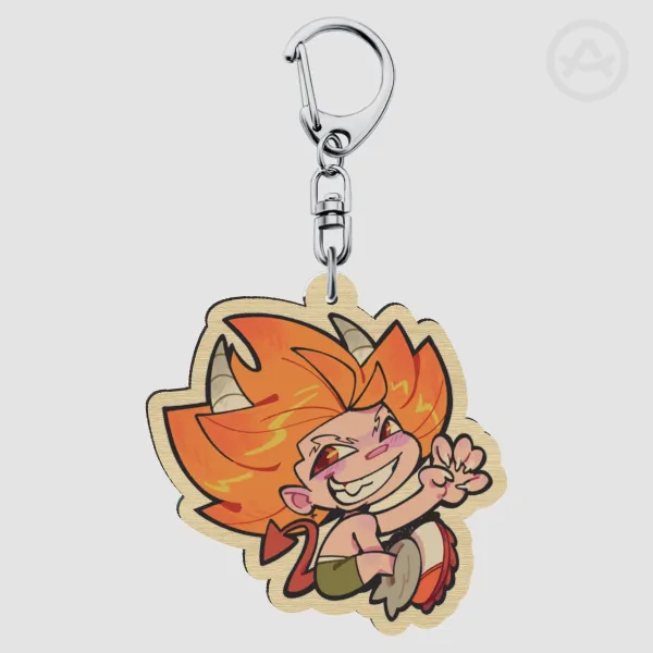 Damian Ghostkeeper Wood Keychain