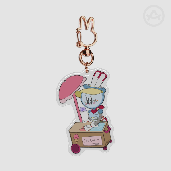 Dipper's Icecream Cart Epoxy Clear Acrylic Keychain